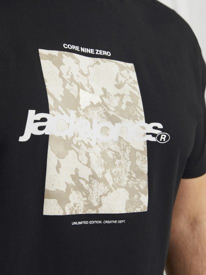 Jack & Jones Tarmac Camo Crew Neck T-Shirt Black - Μακό μπλουζάκια - Aνδρικά μπλουζεσ μεγάλα μεγέθη