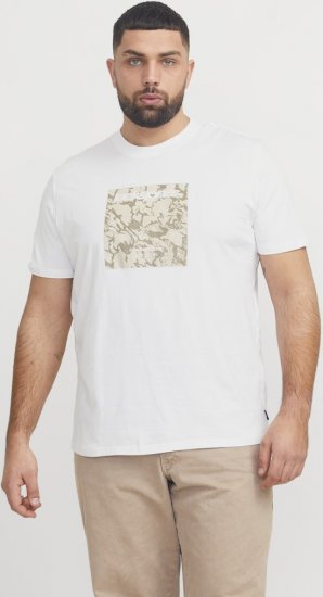 Jack & Jones Tarmac Camo Crew Neck T-Shirt Bright White - Μακό μπλουζάκια - Aνδρικά μπλουζεσ μεγάλα μεγέθη