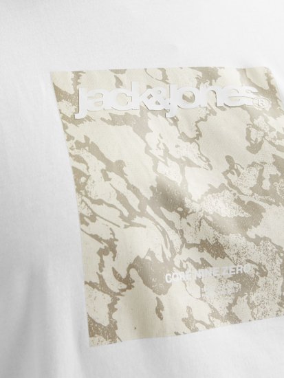 Jack & Jones Tarmac Camo Crew Neck T-Shirt Bright White - Μακό μπλουζάκια - Aνδρικά μπλουζεσ μεγάλα μεγέθη