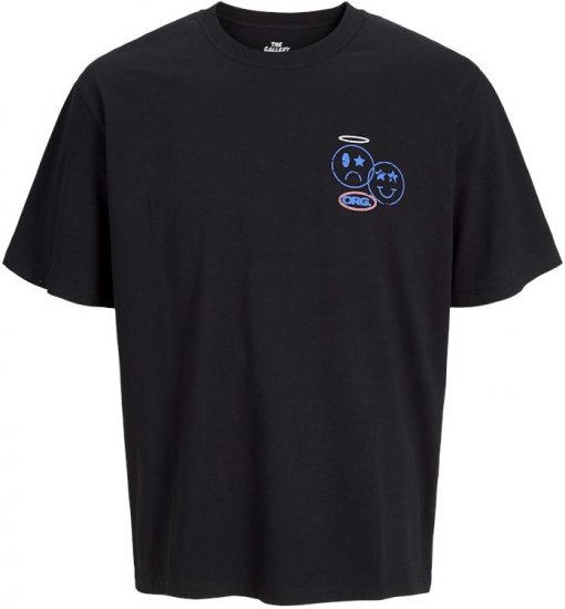 Jack & Jones Compact Crew Neck T-Shirt Black - Μακό μπλουζάκια - Aνδρικά μπλουζεσ μεγάλα μεγέθη