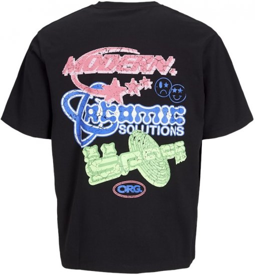 Jack & Jones Compact Crew Neck T-Shirt Black - Μακό μπλουζάκια - Aνδρικά μπλουζεσ μεγάλα μεγέθη