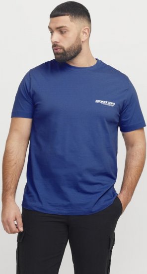 Jack & Jones Union Front & Back Print Crew Neck T-Shirt Beaucoup Blue - Μακό μπλουζάκια - Aνδρικά μπλουζεσ μεγάλα μεγέθη