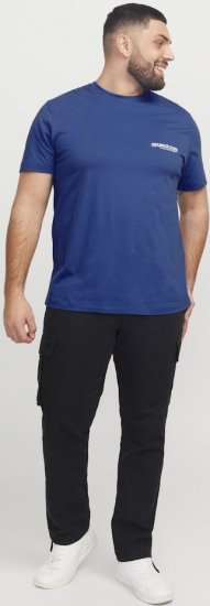 Jack & Jones Union Front & Back Print Crew Neck T-Shirt Beaucoup Blue - Μακό μπλουζάκια - Aνδρικά μπλουζεσ μεγάλα μεγέθη