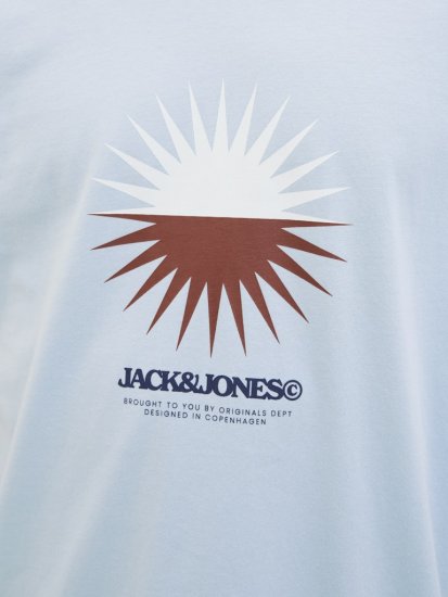 Jack & Jones Vira Branding Crew Neck T-Shirt Skyway - Μακό μπλουζάκια - Aνδρικά μπλουζεσ μεγάλα μεγέθη