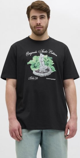 Jack & Jones Hydra Crew Neck T-Shirt Black - Μακό μπλουζάκια - Aνδρικά μπλουζεσ μεγάλα μεγέθη