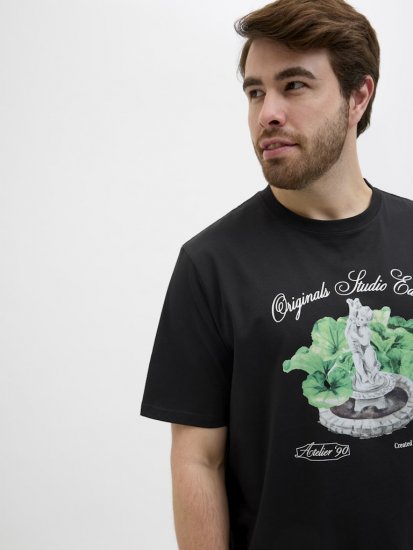 Jack & Jones Hydra Crew Neck T-Shirt Black - Μακό μπλουζάκια - Aνδρικά μπλουζεσ μεγάλα μεγέθη