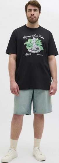 Jack & Jones Hydra Crew Neck T-Shirt Black - Μακό μπλουζάκια - Aνδρικά μπλουζεσ μεγάλα μεγέθη