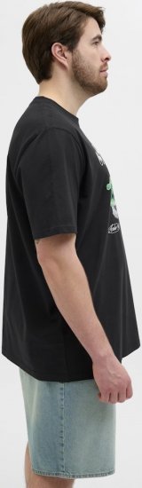 Jack & Jones Hydra Crew Neck T-Shirt Black - Μακό μπλουζάκια - Aνδρικά μπλουζεσ μεγάλα μεγέθη