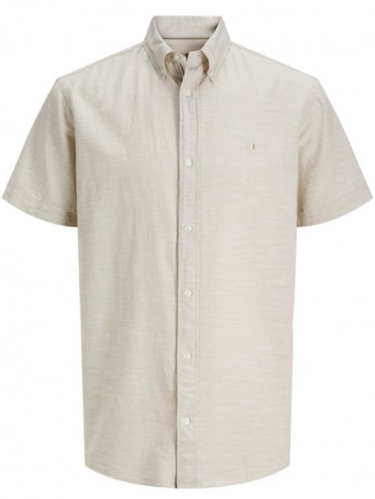 Jack & Jones Summer Shield Short Sleeve Shirt White Pepper - Πουκάμισα - Aνδρικά πουκαμισα μεγαλα μεγάλα μεγέθη
