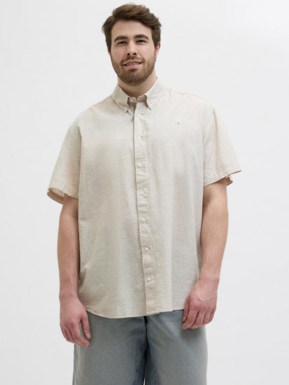 Jack & Jones Summer Shield Short Sleeve Shirt White Pepper - Πουκάμισα - Aνδρικά πουκαμισα μεγαλα μεγάλα μεγέθη