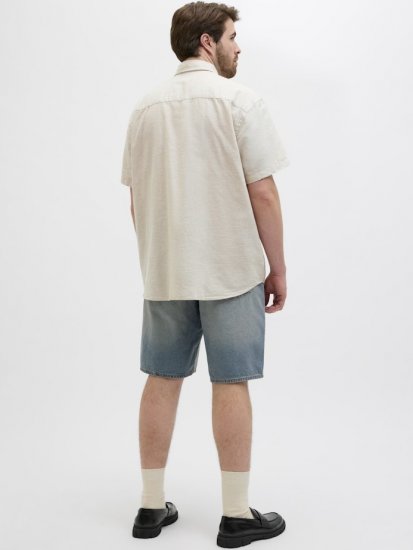Jack & Jones Summer Shield Short Sleeve Shirt White Pepper - Πουκάμισα - Aνδρικά πουκαμισα μεγαλα μεγάλα μεγέθη