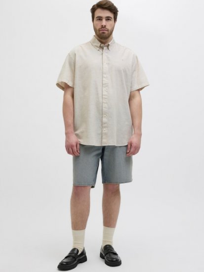 Jack & Jones Summer Shield Short Sleeve Shirt White Pepper - Πουκάμισα - Aνδρικά πουκαμισα μεγαλα μεγάλα μεγέθη