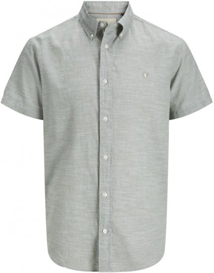 Jack & Jones Summer Shield Short Sleeve Shirt Hedge Green - Πουκάμισα - Aνδρικά πουκαμισα μεγαλα μεγάλα μεγέθη