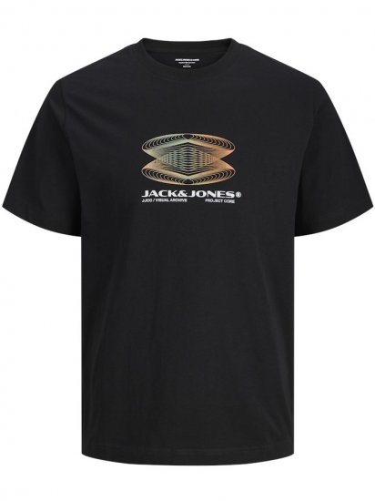 Jack & Jones Calma Crew Neck T-Shirt Black - Μακό μπλουζάκια - Aνδρικά μπλουζεσ μεγάλα μεγέθη