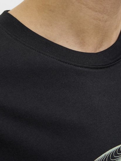 Jack & Jones Calma Crew Neck T-Shirt Black - Μακό μπλουζάκια - Aνδρικά μπλουζεσ μεγάλα μεγέθη