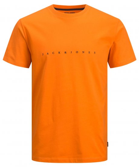 Jack & Jones JJFONT T-Shirt Orange - Μακό μπλουζάκια - Aνδρικά μπλουζεσ μεγάλα μεγέθη