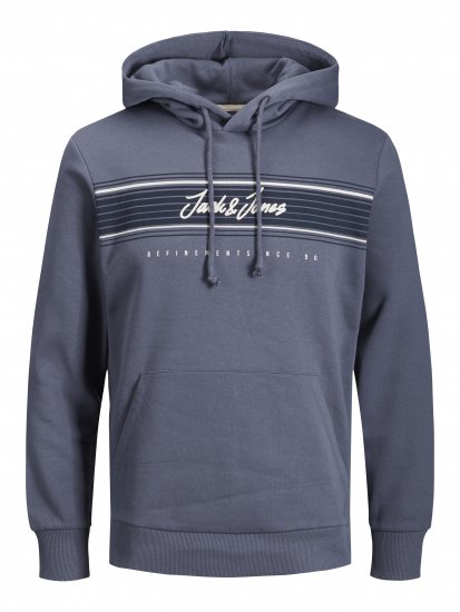 Jack & Jones JJLEO SWEAT Hoodie Gray - φούτερ/Φούτερ με κουκούλα - φούτερ/Φούτερ με κουκούλα ανδρικά μεγάλα μεγέθη 