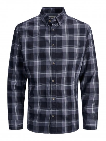Jack & Jones JJPLAIN LOGAN Shirt Navy - Πουκάμισα - Aνδρικά πουκαμισα μεγαλα μεγάλα μεγέθη