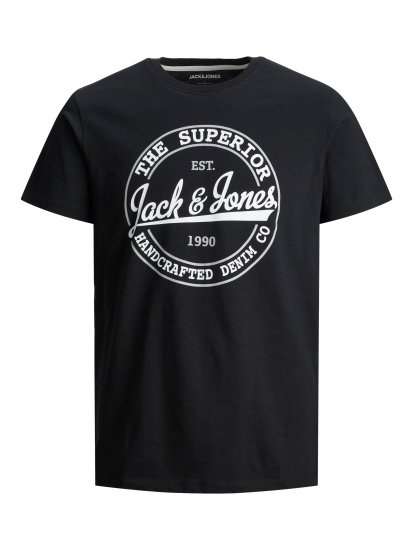 Jack & Jones JJBRAT T-Shirt Black - Μακό μπλουζάκια - Aνδρικά μπλουζεσ μεγάλα μεγέθη