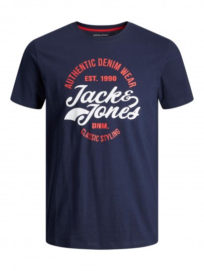 Jack & Jones JJBRAT T-Shirt Navy - Μακό μπλουζάκια - Aνδρικά μπλουζεσ μεγάλα μεγέθη