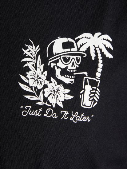Jack & Jones JJCHILLER With Back Print Black - Μακό μπλουζάκια - Aνδρικά μπλουζεσ μεγάλα μεγέθη