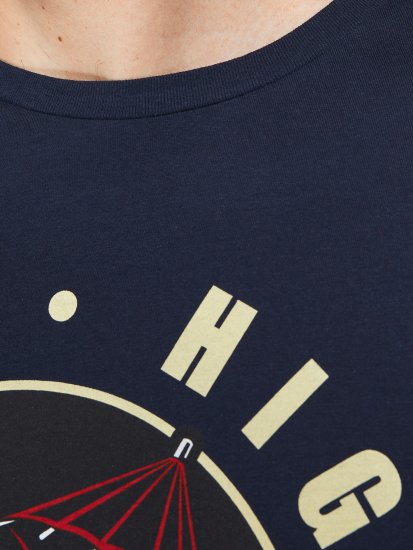 Jack & Jones JJEUSTACE T-Shirt Navy - Μακό μπλουζάκια - Aνδρικά μπλουζεσ μεγάλα μεγέθη