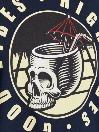 Jack & Jones JJEUSTACE T-Shirt Navy - Μακό μπλουζάκια - Aνδρικά μπλουζεσ μεγάλα μεγέθη