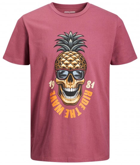 Jack & Jones JJEUSTACE T-Shirt Pink - Μακό μπλουζάκια - Aνδρικά μπλουζεσ μεγάλα μεγέθη