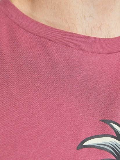 Jack & Jones JJEUSTACE T-Shirt Pink - Μακό μπλουζάκια - Aνδρικά μπλουζεσ μεγάλα μεγέθη