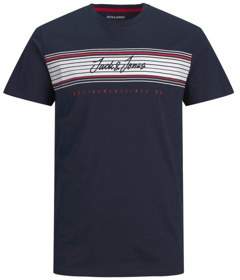 Jack & Jones JJLEO T-shirt Navy - Μακό μπλουζάκια - Aνδρικά μπλουζεσ μεγάλα μεγέθη