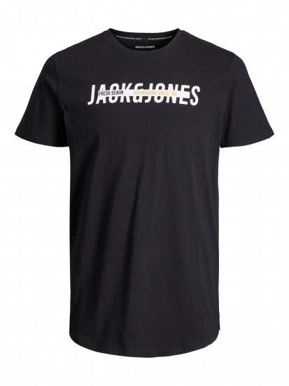 Jack & Jones JJTEO T-Shirt Black - Μακό μπλουζάκια - Aνδρικά μπλουζεσ μεγάλα μεγέθη