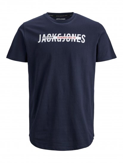 Jack & Jones JJTEO T-Shirt Navy - Μακό μπλουζάκια - Aνδρικά μπλουζεσ μεγάλα μεγέθη