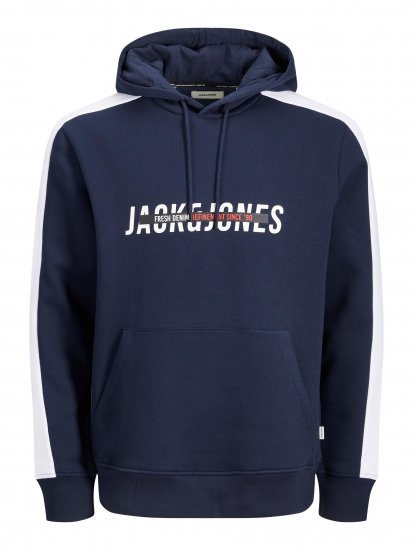 Jack & Jones JJCUT SWEAT Hoodie Navy - φούτερ/Φούτερ με κουκούλα - φούτερ/Φούτερ με κουκούλα ανδρικά μεγάλα μεγέθη 