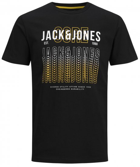 Jack & Jones JJCYBER T-Shirt Black - Μακό μπλουζάκια - Aνδρικά μπλουζεσ μεγάλα μεγέθη