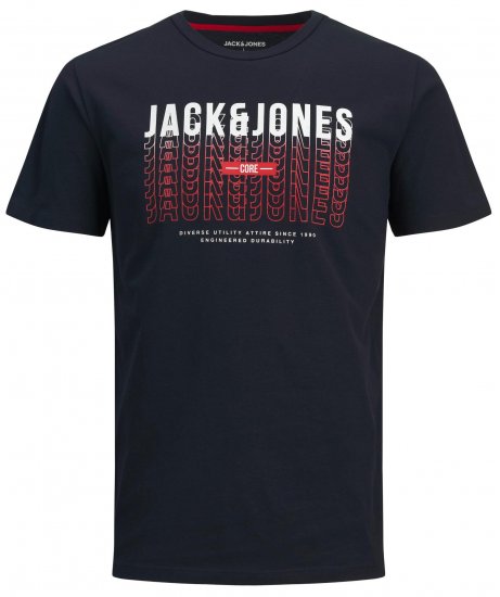 Jack & Jones JJCYBER T-Shirt Navy - Μακό μπλουζάκια - Aνδρικά μπλουζεσ μεγάλα μεγέθη