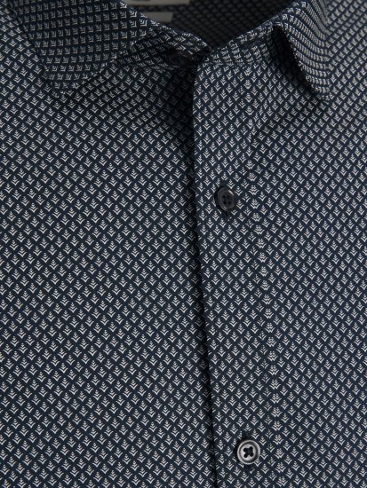 Jack & Jones JPRBLACARDIFF Print LS Shirt Navy - Πουκάμισα - Aνδρικά πουκαμισα μεγαλα μεγάλα μεγέθη