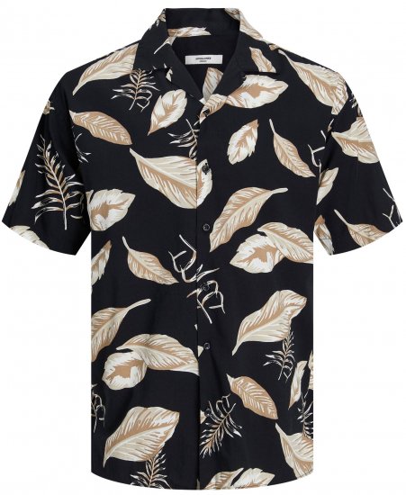 Jack & Jones JPRBLATROPIC Resort Shirt Black - Πουκάμισα - Aνδρικά πουκαμισα μεγαλα μεγάλα μεγέθη