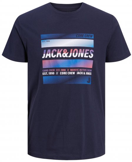 Jack & Jones JCOARC T-Shirt Navy - Μακό μπλουζάκια - Aνδρικά μπλουζεσ μεγάλα μεγέθη