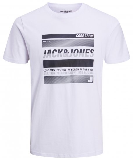 Jack & Jones JCOARC T-Shirt White - Μακό μπλουζάκια - Aνδρικά μπλουζεσ μεγάλα μεγέθη
