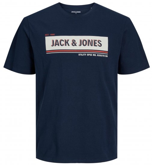 Jack & Jones JCOADAM T-Shirt Navy - Μακό μπλουζάκια - Aνδρικά μπλουζεσ μεγάλα μεγέθη