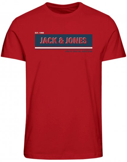 Jack & Jones JCOADAM T-Shirt Pompeian Red - Μακό μπλουζάκια - Aνδρικά μπλουζεσ μεγάλα μεγέθη