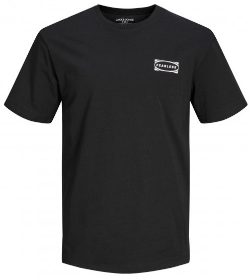 Jack & Jones JCOEDTN T-Shirt with Back Print Black - Μακό μπλουζάκια - Aνδρικά μπλουζεσ μεγάλα μεγέθη