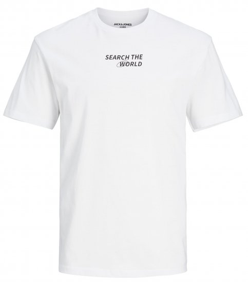Jack & Jones JCOEDTN T-Shirt White - Μακό μπλουζάκια - Aνδρικά μπλουζεσ μεγάλα μεγέθη