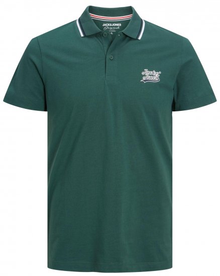 Jack & Jones JORTREVOR Polo Shirt Trekking Green - Πόλο μπλουζάκια - Aνδρικά μπλουζακια πολο μεγάλα μεγέθη