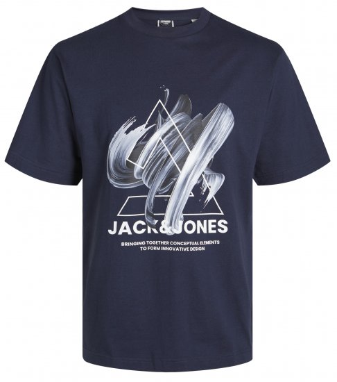 Jack & Jones JCOTINT T-Shirt Navy Blazer - Μακό μπλουζάκια - Aνδρικά μπλουζεσ μεγάλα μεγέθη