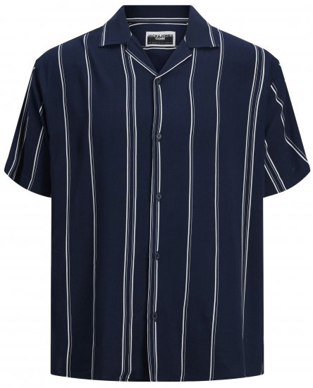 Jack & Jones JCOJEFF AOP Resort Shirt Navy Blazer - Πουκάμισα - Aνδρικά πουκαμισα μεγαλα μεγάλα μεγέθη