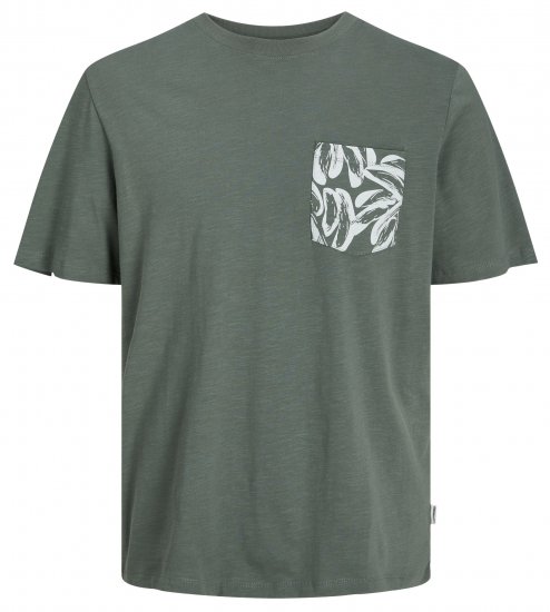 Jack & Jones JORLAFAYETTE POCKET T-Shirt Laurel Wreath - Μακό μπλουζάκια - Aνδρικά μπλουζεσ μεγάλα μεγέθη