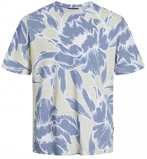 Jack & Jones JPRBLAPALMA AOP T-Shirt Green Tint - Μακό μπλουζάκια - Aνδρικά μπλουζεσ μεγάλα μεγέθη