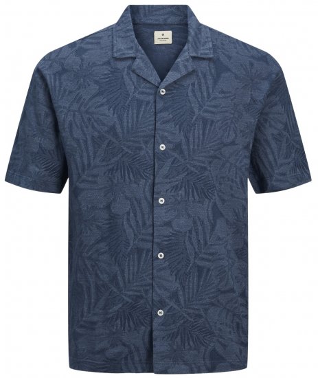 Jack & Jones JPRBLUNAEL SS Resort Polo Dark Denim - Πόλο μπλουζάκια - Aνδρικά μπλουζακια πολο μεγάλα μεγέθη