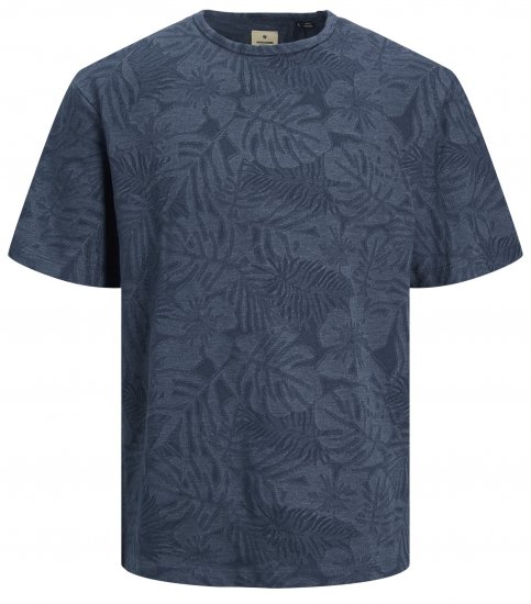 Jack & Jones JPRBLUNAEL T-Shirt Dark Denim - Μακό μπλουζάκια - Aνδρικά μπλουζεσ μεγάλα μεγέθη